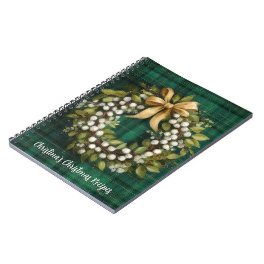 Carnet Festive Christmas Pattern Recipe  (Côté gauche)