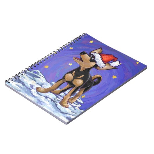 Carnet Festive de nuit étoilée Chihuhua à Santa Hat (Côté gauche)