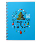 Carnet Festive Joyeux et brillant Design d'arbre de Noël (Devant)