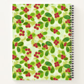 Carnet Festive Motif de fruits de canneberge, vert (Dos)