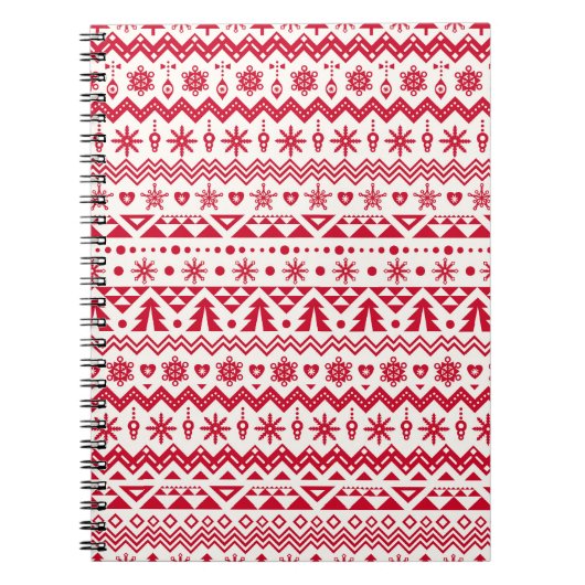 Carnet Festive Noël sans couture motif. (Devant)