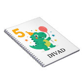 Carnet Fête d'anniversaire 5 ans de dinosaure mignon (Côté Droit)