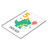 Carnet Fête d'anniversaire 5 ans de dinosaure mignon (Côté gauche)