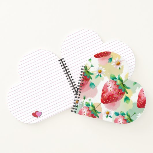 Carnet Fête d'anniversaire aux fraises mignonnes (Intérieur)