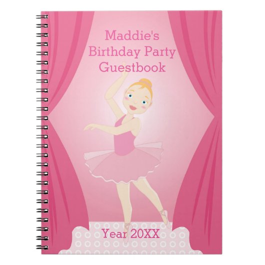 Carnet Fête d'anniversaire de ballerine (Devant)