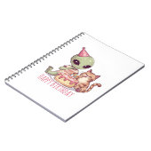 Carnet Fête d'anniversaire de chat extraterrestre dessin (Côté gauche)