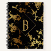 Carnet Fête de l'Anniversaire du Mariage en marbre noir e (Devant)