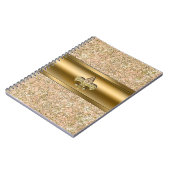 Carnet Fête de lis de fleur pailletée rose et or (Côté gauche)