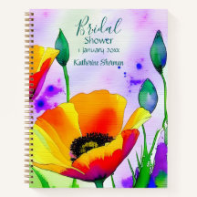 Fête de mariage aux aquarelles de pavots de Califo
