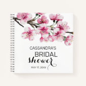 Carnet Fête de mariage botanique à fleur de cerisier rose (Devant)