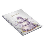 Carnet Fête de mariage Cake Lavender Floral Élégant (Côté Droit)