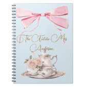 Carnet Fête de Mariage Ruban Élégant Thé à l'Anglaise Rég (Devant)