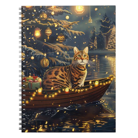 Carnet Fête de Noël du chat du Bengale Voyage (Devant)