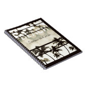 Carnet Fête de plage Palmiers Tropical Blanc Nuit chaude (Côté Droit)