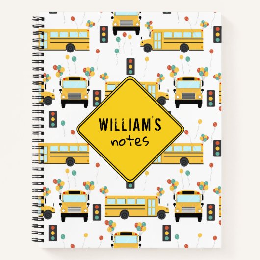 Carnet Fête d'école bus scolaire jaune Notes d'école (Devant)