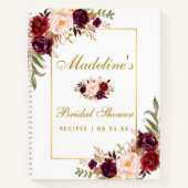 Carnet Fête des mariées Bourgogne Floral Gold Recette (Devant)