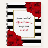 Carnet Fête des mariées Chic Moderne Luxe Red Roses Recet (Devant)