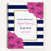 Carnet Fête des mariées Chic Moderne Luxe Rose Roses Rece (Devant)
