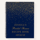 Carnet Fête des mariées de Confetti bleu et or de la Mari (Devant)