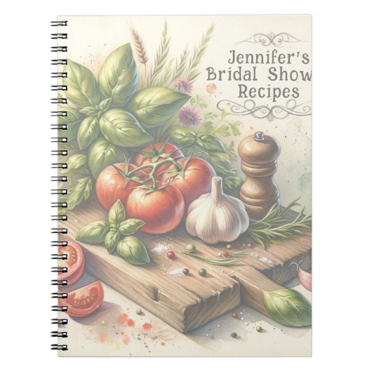 Carnet Fête des mariées de légumes aquarelle personnalisé (Devant)
