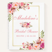 Carnet Fête des mariées Floral Rose Blush Recette (Devant)