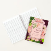 Carnet Fête des mariées florale Bourgogne tropicale rose  (Intérieur)