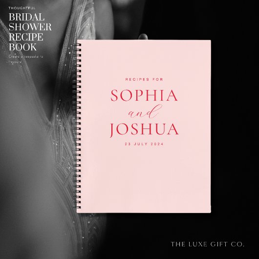 Carnet Fête des mariées moderne Blush Couples Recette