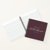 Carnet Fête des mariées moderne Dark Red Chic Script invi (Intérieur)