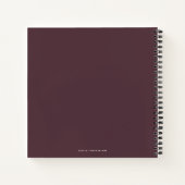 Carnet Fête des mariées moderne Dark Red Chic Script invi (Dos)