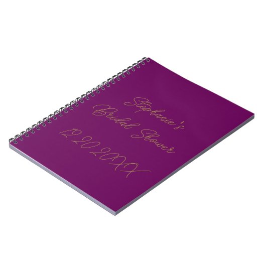Carnet Fête des mariées Monogrammes Purple Gold Mariage i (Côté gauche)