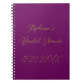 Carnet Fête des mariées Monogrammes Purple Gold Mariage i (Devant)