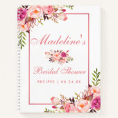 Carnet Fête des mariées Rose Blush Floral Recette (Devant)