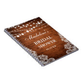 Carnet Fête des mariées rustique Lumières en bois Lace Li (Côté Droit)