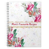 Carnet Fête des mères Moms Recettes favorites Rose Fleur (Devant)