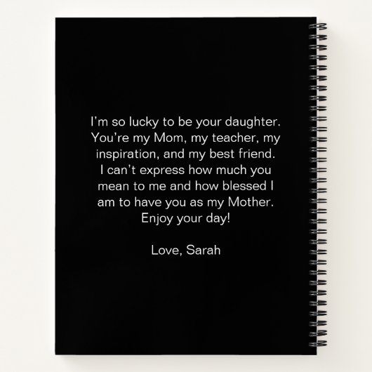 Carnet Fête des mères Mon meilleur ami Photo personnalisé (Dos)