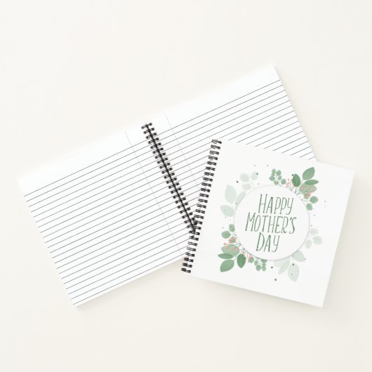 Carnet Fête des mères Serment vert Feuille | Ordinateur p (Intérieur)