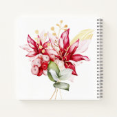 Carnet Fête d'hiver poinsettia aquarelle fleurs (Dos)