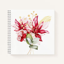 Fête d'hiver poinsettia aquarelle fleurs