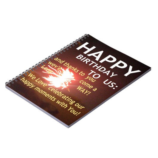 Carnet Fête Fireworks avec message Merci (Côté gauche)