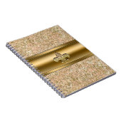 Carnet Fête Fleur de lis Pailletée Rose et Or (Côté Droit)