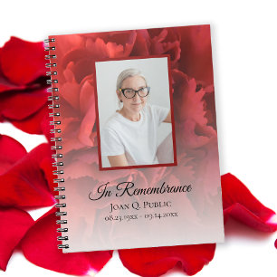 Carnet Fête florale de l'oeillet rouge célébrant les funé