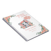 Carnet Fête Prénatale de Bébé Fille Éléphant (Côté Droit)
