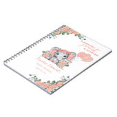 Carnet Fête Prénatale de Bébé Fille Éléphant (Côté gauche)