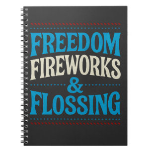 Carnet Feu d'artifice de la liberté et dentiste dentaire