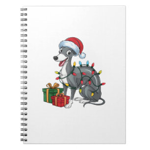 Carnet Feu de Noël Feu de Noël Chapeau Greyhound Chien No