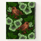 Carnet Feu et hellebore sur vert foncé (Dos)