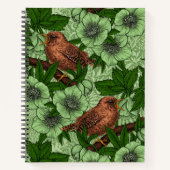 Carnet Feu et hellebore, vert clair (Devant)