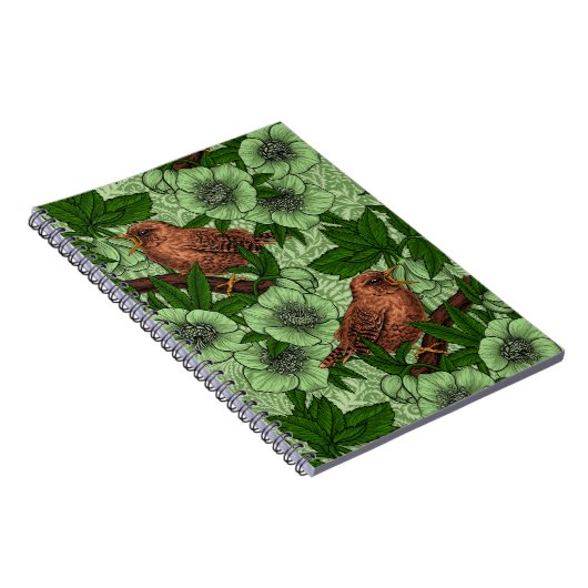 Carnet Feu et hellebore, vert clair (Côté Droit)