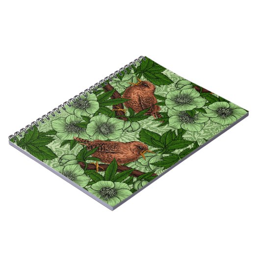 Carnet Feu et hellebore, vert clair (Côté gauche)