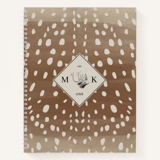 Carnet Feu Spoy Baby Deer Poster de animal Motif Monogram (Devant)